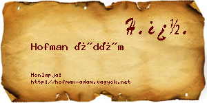 Hofman Ádám névjegykártya